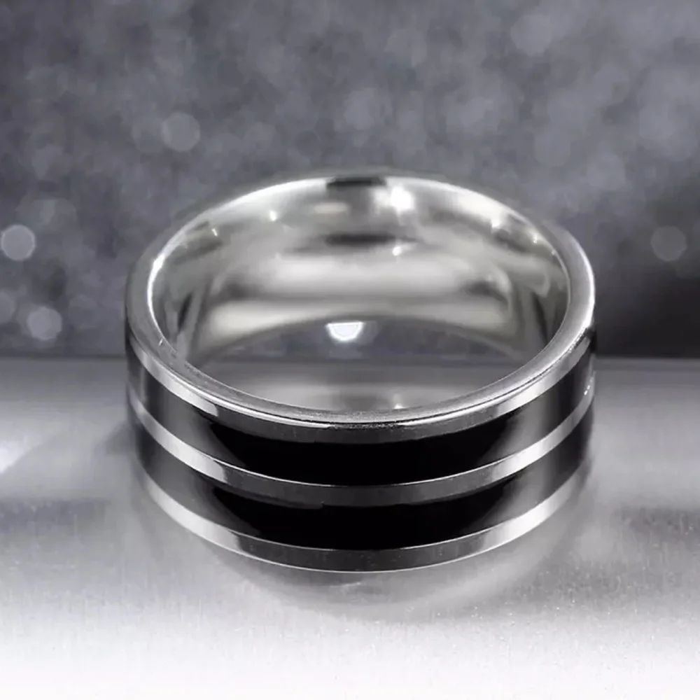 8mm Stainless Steel Ring For Men / Women